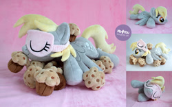 Size: 2100x1311 | Tagged: safe, artist:meplushyou, derpy hooves, pegasus, pony, g4, cute, derpabetes, food, irl, muffin, photo, plushie, sleep mask, solo