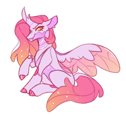 Size: 868x808 | Tagged: safe, artist:queerhorses, oc, oc only, oc:soleil, changepony, hybrid, cloven hooves, female, magical lesbian spawn, offspring, parent:princess celestia, parent:queen chrysalis, parents:chryslestia, simple background, solo, transparent background