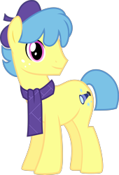 Size: 4000x5896 | Tagged: safe, alternate version, artist:catachromatic, curtain call (g4.5), earth pony, pony, g4, g4.5, .svg available, absurd resolution, freckles, g4.5 to g4, generation leap, male, simple background, smiling, solo, stallion, svg, transparent background, vector, vector trace