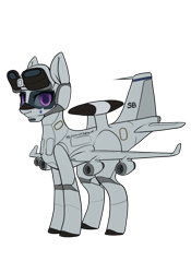 Size: 896x1280 | Tagged: safe, artist:andromailus, oc, oc only, oc:sightseer, original species, plane pony, awacs, concave belly, e-3 sentry, female, goggles, mare, plane, simple background, smiling, solo, transparent background
