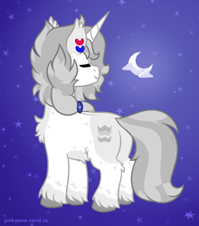 Size: 2344x2658 | Tagged: safe, artist:pink-pone, oc, pony, unicorn, eyes closed, female, high res, mare, night, solo