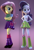 Size: 1316x1916 | Tagged: safe, artist:3d thread, artist:creatorofpony, edit, editor:incredibubbleirishguy, fluttershy, rarity, human, equestria girls, g4, 3d, 3d model, blender, book, clothes, clothes swap, duo, duo female, female, fluttershy's cutie mark, hand on hip, polka dot socks, socks, swapped cutie marks, twilight sparkle's cutie mark