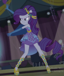 Size: 490x584 | Tagged: safe, screencap, rarity, human, cheer you on, equestria girls, g4, spoiler:eqg series (season 2), alternate hairstyle, armpits, belt, cape, clothes, cute, gloves, high heels, jewelry, leg bracelet, long gloves, ponied up, shoes, sleeveless, super ponied up, tiara
