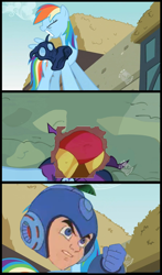 Size: 800x1356 | Tagged: safe, mare do well, rainbow dash, pony, robot, g4, the mysterious mare do well, 1000 years in photoshop, gutsman, gutsman's ass, mega man, mega man (series), meme, outdated meme