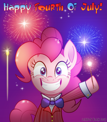 Size: 1000x1143 | Tagged: safe, artist:lennonblack, pinkie pie, earth pony, pony, g4, 4th of july, fireworks, holiday, solo