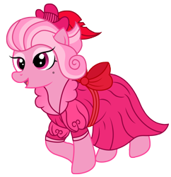 Size: 2791x2883 | Tagged: safe, artist:third uncle, idw, sassy-parilla, earth pony, pony, g4, spoiler:comic25, background pony, bow, clothes, dress, female, hair bow, hat, high res, simple background, solo, transparent background