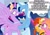 Size: 724x500 | Tagged: safe, artist:badumsquish-edits, edit, luster dawn, sunburst, trixie, twilight sparkle, alicorn, pony, unicorn, g4, angry, can you spare a dime?, colored, concave belly, crown, dialogue, ethereal mane, eyelashes, female, gritted teeth, height difference, implied flash sentry, jewelry, long mane, luster dawn is trixie's and sunburst's daughter, male, mare, nose to nose, nose wrinkle, older, older twilight, older twilight sparkle (alicorn), open mouth, peytral, princess twilight 2.0, raised hoof, regalia, scared, side view, slender, speech bubble, spongebob squarepants, spread wings, stallion, talking, tall, teeth, thin, twilight sparkle (alicorn), wings, yelling
