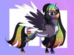 Size: 1120x840 | Tagged: safe, artist:serra20, oc, oc:cosmic dance, pegasus, pony, shading, solo, sparkly mane