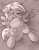 Size: 716x928 | Tagged: safe, artist:llametsul, derpy hooves, pegasus, pony, g4, atg 2023, cute, monochrome, newbie artist training grounds, onomatopoeia, plushie, signature, sleeping, solo, sound effects, teddy bear, zzz