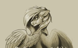 Size: 2901x1807 | Tagged: safe, artist:sweetmelon556, oc, oc:sweet melon, pegasus, pony, monochrome, solo