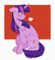 Size: 1200x1320 | Tagged: safe, artist:bertymchale, twilight sparkle, pony, unicorn, g4, ears back, female, floppy ears, mare, raised hoof, snorting, solo, twilight sparkle is not amused, unamused, unicorn twilight