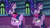 Size: 2000x1125 | Tagged: safe, edit, edited screencap, editor:quoterific, screencap, starlight glimmer, twilight sparkle, alicorn, pony, unicorn, every little thing she does, g4, my little pony: friendship is magic, season 6, female, library, mare, twilight sparkle (alicorn), twilight's castle, twilight's castle library