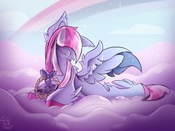 Size: 2000x1500 | Tagged: safe, artist:starcasteclipse, oc, oc only, pegasus, pony, basket, cheek fluff, feathered fetlocks, hair over eyes, one ear down, solo