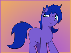 Size: 4000x3000 | Tagged: safe, artist:librarylonging, oc, oc only, earth pony, pony, border, gradient background, male, smiling, solo, stallion