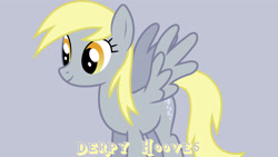 Size: 1920x1080 | Tagged: safe, artist:90sigma, edit, editor:jaredking779, derpy hooves, pegasus, pony, g4, background pony, female, gray background, mare, simple background, solo, spread wings, wings