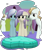 Size: 2030x2391 | Tagged: safe, artist:equestriaexploration, arctic lily, jade (g4), winnow wind, crystal pony, pony, g4, my little pony: friendship is magic, the crystal empire, atg 2023, crystal heart, fake crystal heart, floppy ears, high res, newbie artist training grounds, scene interpretation