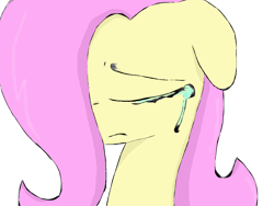 Size: 1024x768 | Tagged: safe, artist:toridesori, fluttershy, pegasus, pony, g4, bust, crying, female, floppy ears, hair over one eye, old art, sad, simple background, solo, teary eyes, three quarter view, white background
