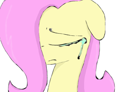 Size: 1024x768 | Tagged: safe, artist:toridesori, fluttershy, pegasus, pony, g4, bust, crying, female, floppy ears, hair over one eye, mare, old art, sad, simple background, solo, teary eyes, three quarter view, white background