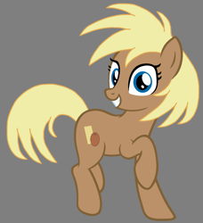 Size: 1704x1872 | Tagged: safe, artist:pegasski, artist:star polaris and friends, derpibooru exclusive, coconut palm, earth pony, pony, g4, base used, blue eyes, female, gray background, headcanon, mare, older, older coconut palm, simple background, smiling, solo, turned head