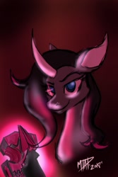 Size: 853x1280 | Tagged: safe, artist:mtapartstuff, oleander (tfh), pony, unicorn, them's fightin' herds, 2018, book, community related, dreamworks face, female, looking at you, signature, smiling, smiling at you, solo, unicornomicon