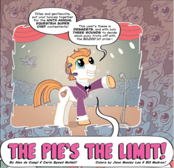 Size: 1092x1054 | Tagged: safe, artist:carla speed mcneil, idw, official comic, hammy delivery, earth pony, pony, friends forever #1, g4, my little pony: friends forever, spoiler:comic, clothes, suit