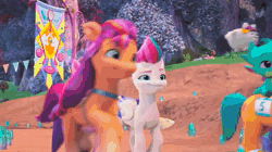 Size: 1920x1074 | Tagged: safe, screencap, alphabittle blossomforth, cloudpuff, hitch trailblazer, pipp petals, queen haven, sparky sparkeroni, sunny starscout, zipp storm, dog, dragon, earth pony, flying pomeranian, pegasus, pomeranian, pony, unicorn, g5, my little pony: make your mark, my little pony: make your mark chapter 4, the jinxie games, spoiler:g5, spoiler:my little pony: make your mark, spoiler:my little pony: make your mark chapter 4, spoiler:mymc04e03, adorahaven, adorapipp, adorazipp, animated, bridlewood, cape, clothes, crown, cute, ear flick, female, flying, i watch it for the ears, implied shipping, jewelry, male, mare, regalia, shipper on deck, sound, spread wings, stallion, webm, winged dog, wings