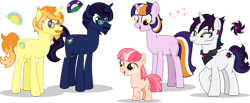 Size: 1280x528 | Tagged: safe, artist:mlp-trailgrazer, oc, oc only, pony, unicorn, female, filly, foal, glasses, male, mare, nonbinary, simple background, stallion, transparent background