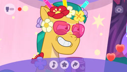Size: 3072x1727 | Tagged: safe, screencap, hitch trailblazer, earth pony, pony, bridlewoodstock (tell your tale), g5, my little pony: tell your tale, spoiler:g5, spoiler:my little pony: tell your tale, spoiler:tyts01e55, glasses, grin, male, smiling, solo, stallion