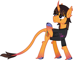 Size: 2273x1859 | Tagged: safe, artist:lightningbolt, derpibooru exclusive, classical unicorn, pony, unicorn, g4, .svg available, cheek fluff, chin fluff, clothes, cloven hooves, curved horn, dallon weekes, ear fluff, facial markings, frown, gradient hooves, gradient horn, gradient tail, hoof fluff, horn, leg fluff, leonine tail, lidded eyes, looking up, male, neck fluff, ponified, raised hoof, shirt, show accurate, simple background, solo, stallion, svg, t-shirt, tail, tail fluff, transparent background, underhoof, unshorn fetlocks, vector