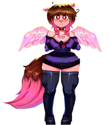 Size: 582x659 | Tagged: safe, oc, oc only, oc:arwencuack, pegasus, anthro, cute, simple background, solo, white background