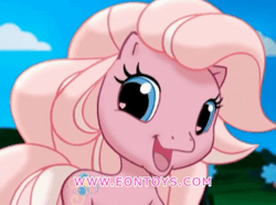Size: 600x447 | Tagged: safe, pinkie pie (g3), earth pony, pony, g3, g3.5, official, animated, commercial, cute, female, frame by frame, g3 diapinkes, gif, heart, heart eyes, looking at you, mare, one eye closed, solo, wingding eyes, wink, winking at you