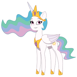 Size: 1800x1800 | Tagged: safe, artist:prixy05, princess celestia, alicorn, pony, g4, g5, my little pony: tell your tale, crown, flowing mane, g4 to g5, generation leap, jewelry, regalia, simple background, solo, transparent background, vector
