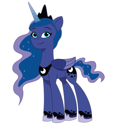 Size: 1800x1800 | Tagged: safe, artist:prixy05, princess luna, alicorn, pony, g4, g5, my little pony: tell your tale, crown, flowing mane, g4 to g5, generation leap, jewelry, regalia, simple background, solo, transparent background, vector