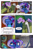 Size: 724x1103 | Tagged: safe, artist:skikey, spike, oc, oc:nova sapphire, dragon, pony, unicorn, comic:revolution of harmony, g4, amputee, artificial wings, bracelet, broken horn, drake, female, horn, jewelry, male, mare, older, older spike, prosthetic wing, sword, unicorn oc, weapon, wings, yawn