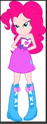 Size: 291x768 | Tagged: safe, pinkie pie, human, equestria girls, g4, bare shoulders, cute, human coloration, looking at you, sleeveless, smiling, smiling at you, strapless