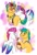 Size: 1396x2048 | Tagged: safe, artist:bella-pink-savage, hitch trailblazer, zipp storm, earth pony, pegasus, pony, bridlewoodstock (make your mark), g5, my little pony: make your mark, my little pony: make your mark chapter 4, spoiler:g5, blaze (coat marking), bridlewoodstock, chest fluff, coat markings, duo, duo male and female, eyes closed, facial markings, feeding, female, flower, folded wings, food, french fries, glowstick, gold chains, jewelry, lidded eyes, looking at each other, looking at someone, male, mare, necklace, pale belly, profile, sash, ship:stormblazer, shipping, smiling, smiling at each other, socks (coat markings), stallion, straight, unshorn fetlocks, wings