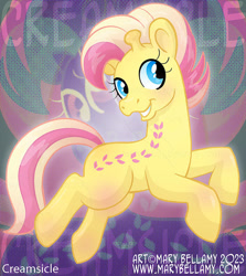 Size: 600x672 | Tagged: safe, artist:marybellamy, creamsicle (g1), giraffe, hybrid, g1, g4, g1 to g4, generation leap, lightly watermarked, long neck, pony friends, redesign, solo, watermark