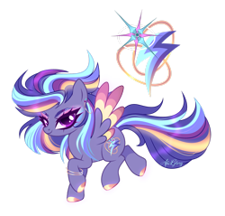 Size: 1920x1834 | Tagged: safe, artist:afterglory, oc, pegasus, pony, adoptable, colored wings, female, magical lesbian spawn, mare, multicolored wings, offspring, parent:rainbow dash, parent:starlight glimmer, parents:glimmerdash, simple background, solo, transparent background, wings