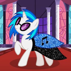 Size: 1080x1080 | Tagged: safe, dj pon-3, vinyl scratch, pony, unicorn, g4, carpet, clothes, dress, female, red carpet, solo