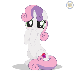 Size: 4000x4000 | Tagged: safe, artist:r4hucksake, sweetie belle, pony, unicorn, g4, base used, blushing, cute, diasweetes, female, filly, foal, simple background, solo, transparent background