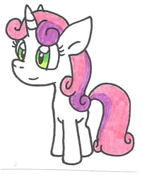Size: 430x534 | Tagged: safe, artist:cmara, sweetie belle, pony, unicorn, g4, simple background, traditional art, white background