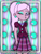 Size: 1536x2048 | Tagged: safe, artist:rainbowstarcolour262, derpibooru exclusive, oc, oc only, oc:zina pearl, human, series:equ wallpapers, equestria girls, g4, abstract background, clothes, crystal prep academy uniform, crystal prep shadowbolts, cutie mark background, ear piercing, earring, eyeshadow, female, jewelry, kissy face, looking at you, makeup, necklace, one eye closed, pearl necklace, piercing, plaid skirt, pleated skirt, ponytail, purple eyes, school uniform, shirt, signature, skirt, solo, wink, winking at you