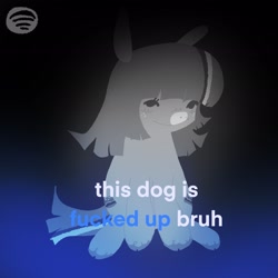 Size: 2048x2048 | Tagged: source needed, safe, artist:ombnom, oc, oc only, oc:burger mare, earth pony, pony, freckles, gradient background, high res, meme, sitting, solo, text, this dog is fucked up bruh