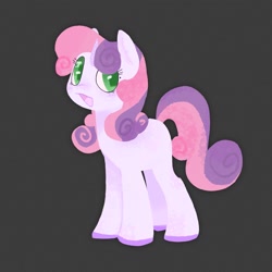 Size: 2048x2048 | Tagged: source needed, safe, artist:ombnom, sweetie belle, pony, unicorn, g4, gray background, high res, open mouth, simple background, solo