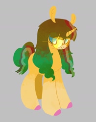 Size: 1324x1686 | Tagged: source needed, safe, artist:ombnom, oc, oc only, pony, unicorn, glasses, gray background, simple background, solo