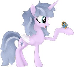 Size: 5227x4702 | Tagged: safe, artist:pure-blue-heart, twilight sparkle, oc, oc:skittle, alicorn, pegasus, pony, g4, alternate universe, base used, bookieverse, colored wings, commission, concave belly, duo, female, floppy ears, freckles, headcanon, mare, micro, nonbinary, pegasus oc, redesign, side view, simple background, slender, standing, thin, tiny, transparent background, twilight sparkle (alicorn), two toned mane, watermark, wings