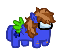 Size: 703x586 | Tagged: safe, artist:pure-blue-heart, oc, oc only, oc:bluebook, among us, april fools joke, colored wings, crewmate (among us), freckles, simple background, transparent background, two toned mane, wings