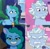 Size: 705x694 | Tagged: safe, edit, edited screencap, screencap, alphabittle blossomforth, misty brightdawn, pony, unicorn, dragon dad, g5, haunted house (episode), my little pony: tell your tale, on your cutie marks, spoiler:g5, spoiler:my little pony: tell your tale, bust, comparison, cropped, father and child, father and daughter, female, freckles, frown, grin, gritted teeth, hilarious in hindsight, male, mare, smiling, stallion, teeth