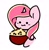 Size: 1131x1162 | Tagged: safe, artist:kittyrosie, oc, oc only, oc:rosa flame, pony, unicorn, :3, blushing, bowl, cute, eating, female, food, herbivore, mare, ocbetes, popcorn, simple background, solo, white background