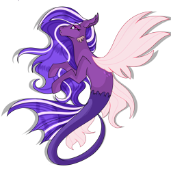Size: 4000x4000 | Tagged: safe, artist:dejji_vuu, oc, oc:grape, merpony, seapony (g4), absurd resolution, digital art, dorsal fin, female, fin, fin wings, fins, fish tail, flowing mane, flowing tail, mermaid tail, seapony oc, simple background, solo, tail, transparent background, wings